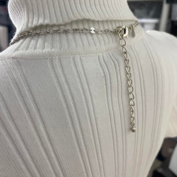 Chico's gold tone chain necklace long costume jewelry signed mixed metals beads - Picture 4 of 9